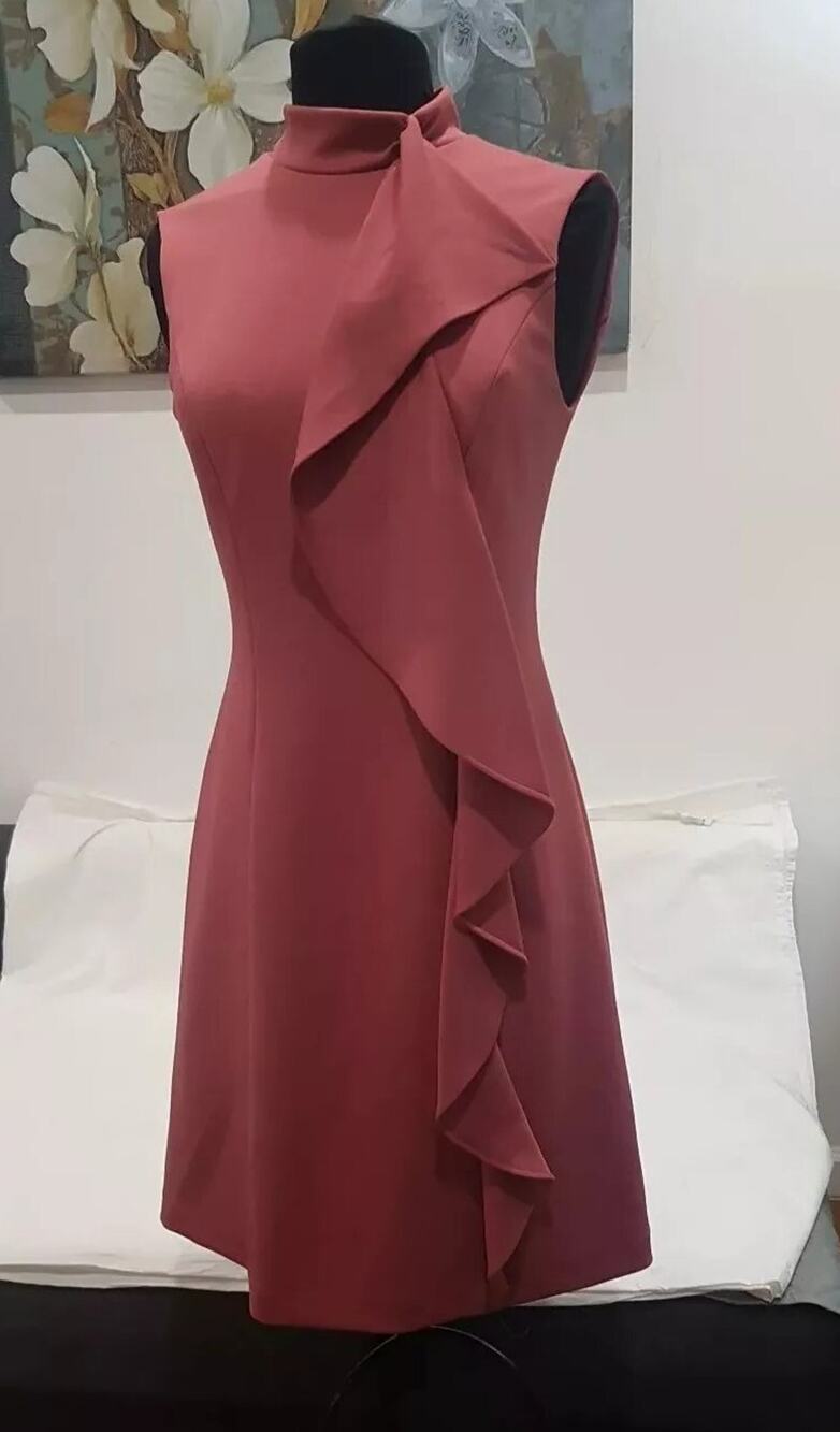Adriana Papell Cocktail Dress Size EU 34 Pink Knee Length
